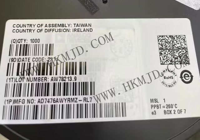 12位ADC AD7476AWYRMZ 1 MSPS、低功耗A/D轉(zhuǎn)換器，采用MSOP封裝