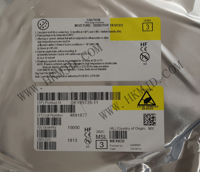 （分銷(xiāo)Skyworks）射頻前端《SKY85735-11》5 GHz、802.11ac 前端模塊