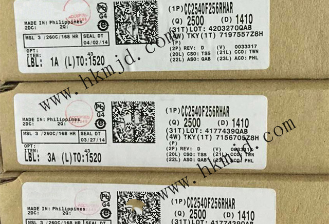 配備256kB 閃存，8kB SRAM【CC2540F256RHAR】——帶 USB 的低功耗 Bluetooth?無線MCU